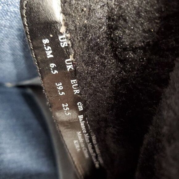 Naturalizer Suede Leather Boots 8.5 Black Faux Fur Lining Round Toe Zip Closure - Picture 8 of 8